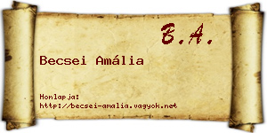 Becsei Amália névjegykártya