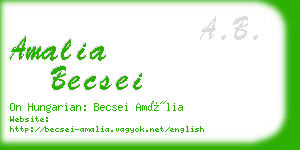 amalia becsei business card
